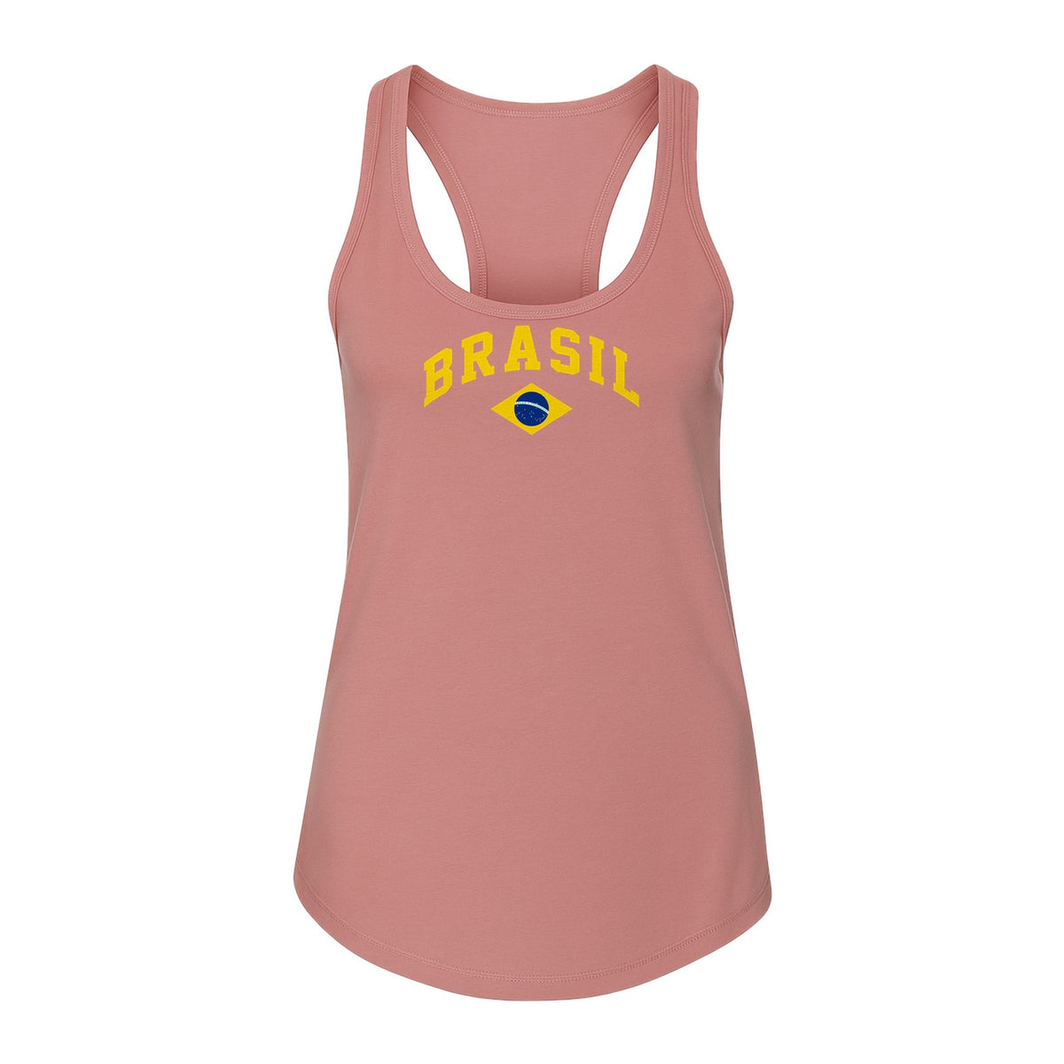 Brazil Flag Women's Racerback Tank Top, Brazilian Heritage Graphic for Cultural Celebrations and Summer Outings