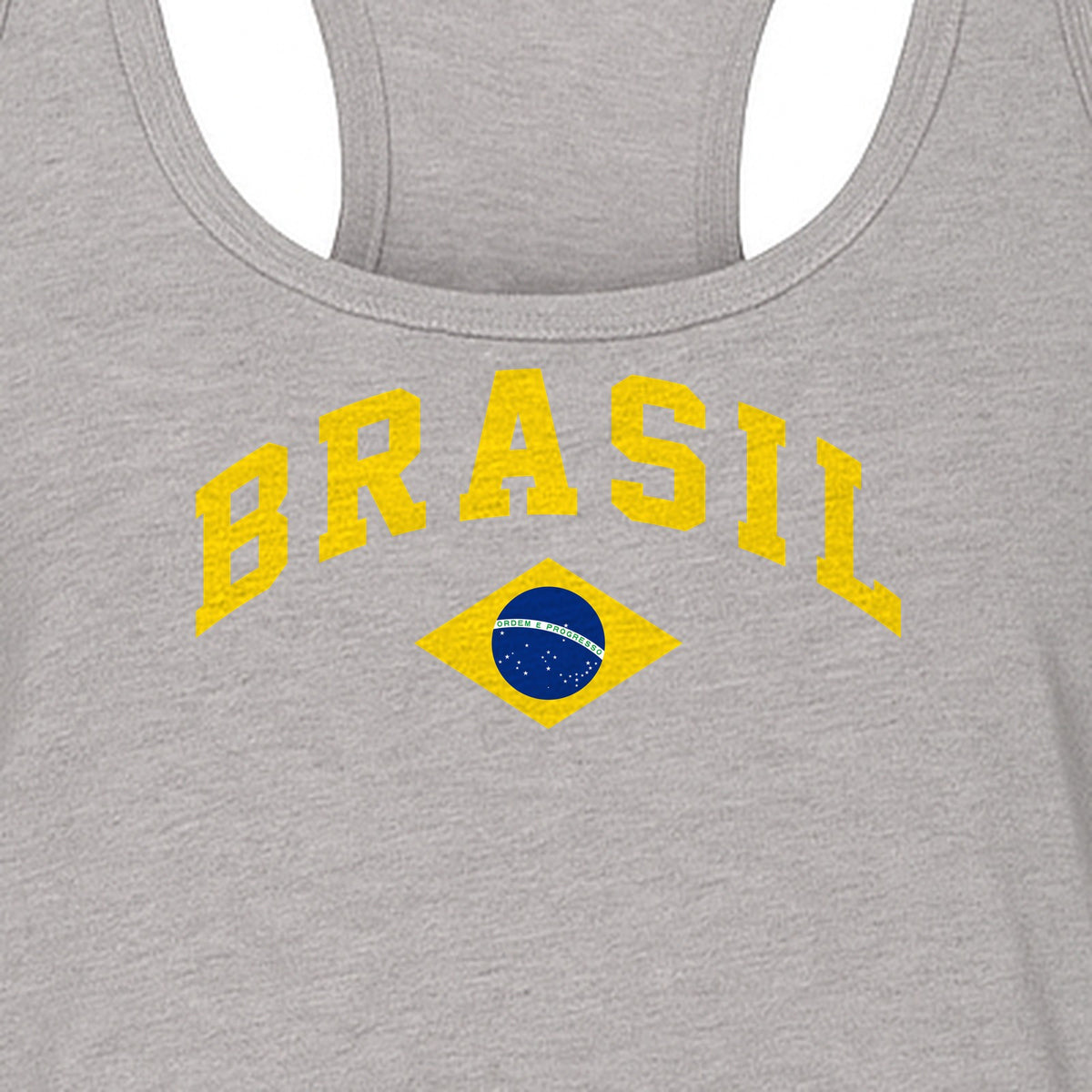 Brazil Flag Women's Racerback Tank Top, Brazilian Heritage Graphic for Cultural Celebrations and Summer Outings