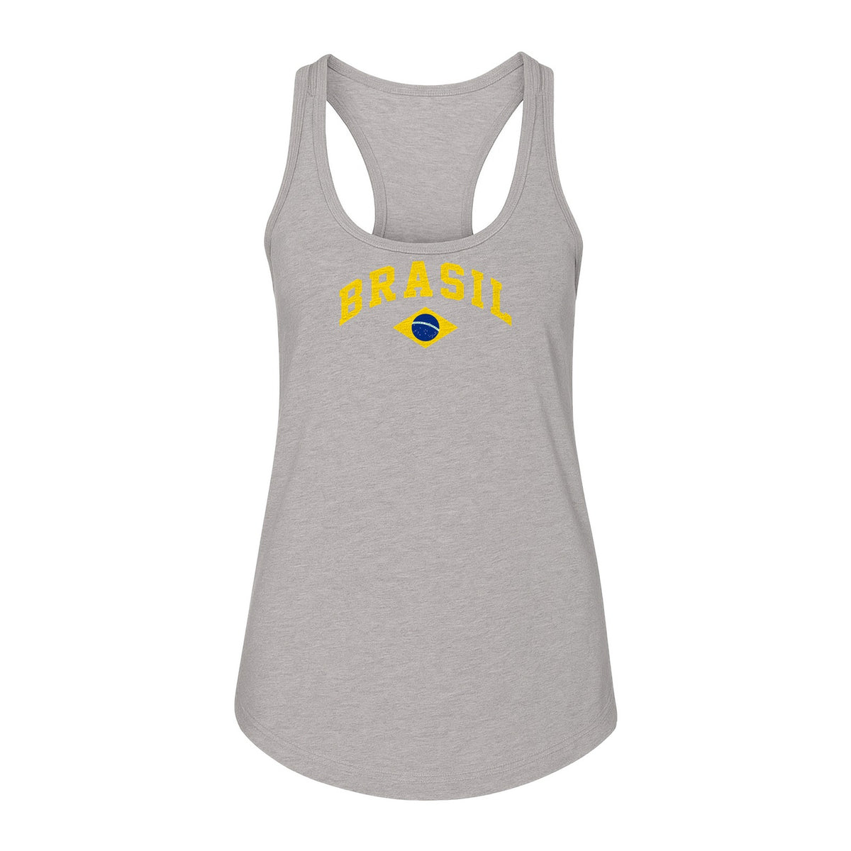 Brazil Flag Women's Racerback Tank Top, Brazilian Heritage Graphic for Cultural Celebrations and Summer Outings