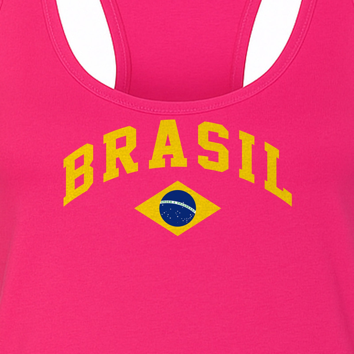 Brazil Flag Women's Racerback Tank Top, Brazilian Heritage Graphic for Cultural Celebrations and Summer Outings