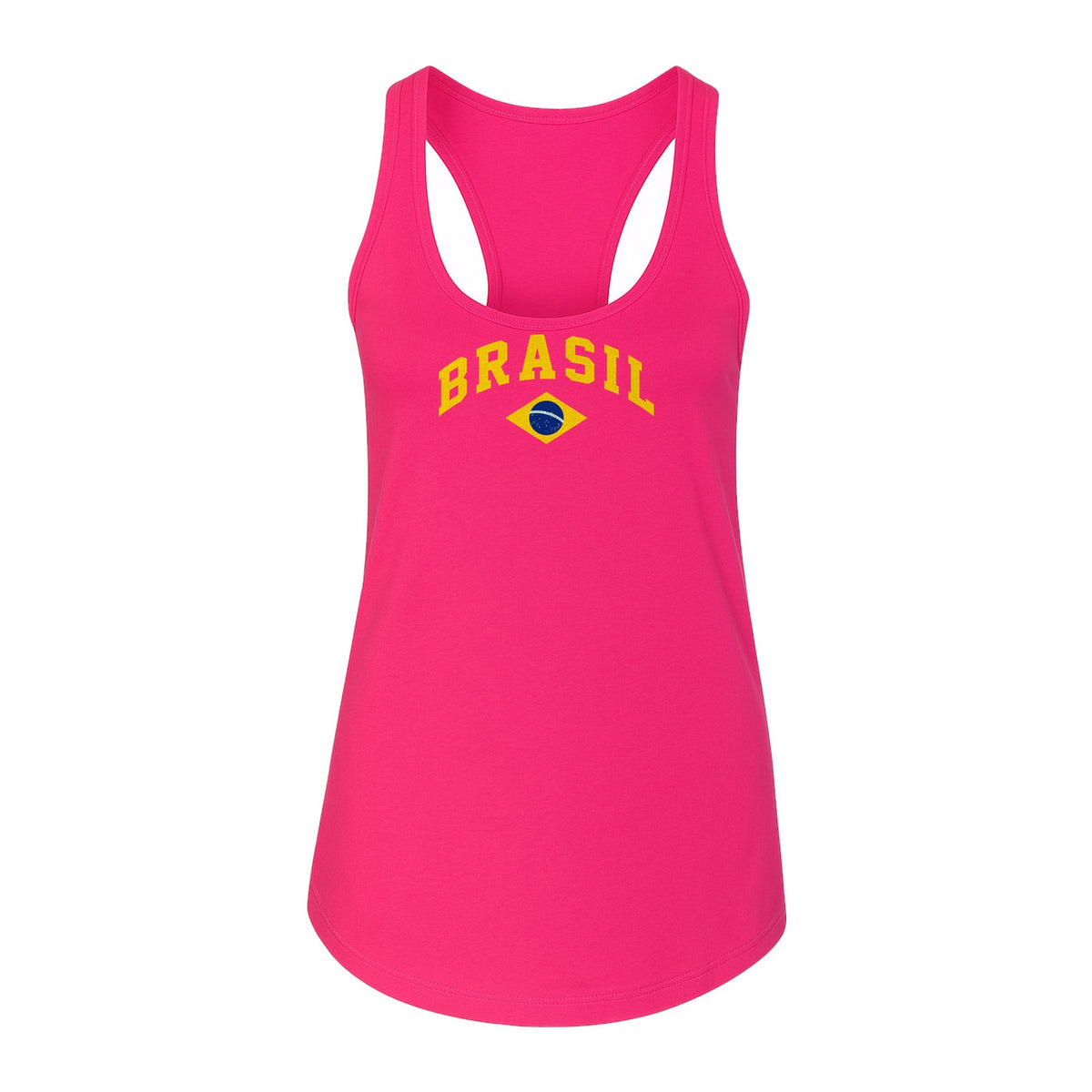 Brazil Flag Women's Racerback Tank Top, Brazilian Heritage Graphic for Cultural Celebrations and Summer Outings