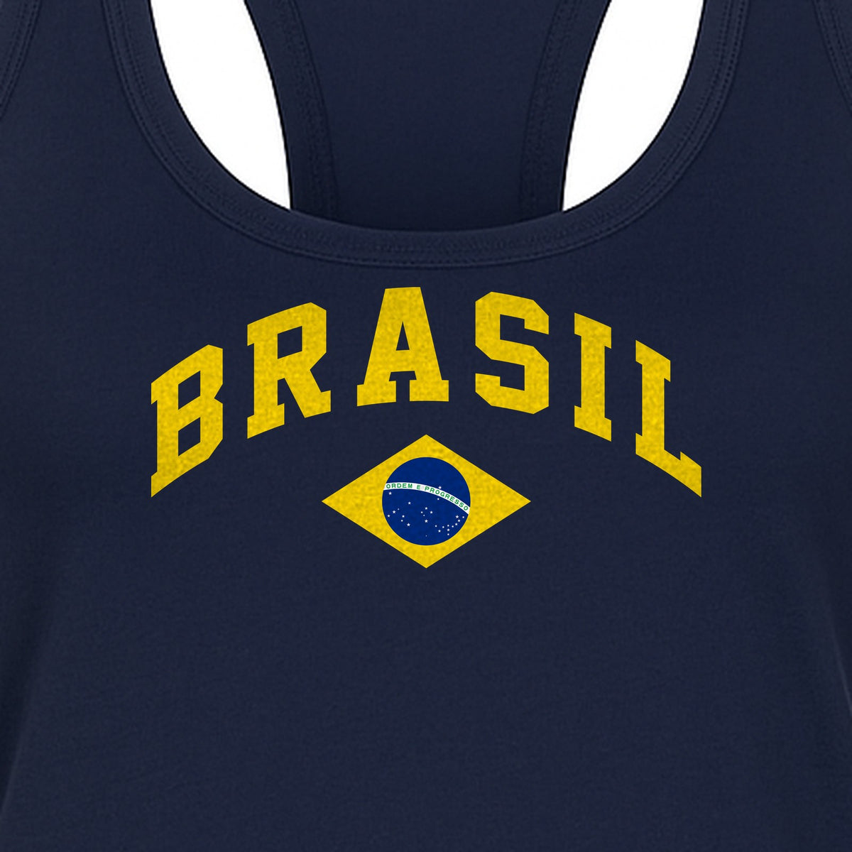 Brazil Flag Women's Racerback Tank Top, Brazilian Heritage Graphic for Cultural Celebrations and Summer Outings