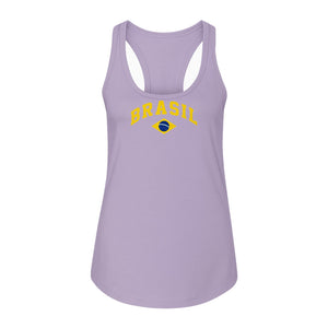 Brazil Flag Women's Racerback Tank Top, Brazilian Heritage Graphic for Cultural Celebrations and Summer Outings