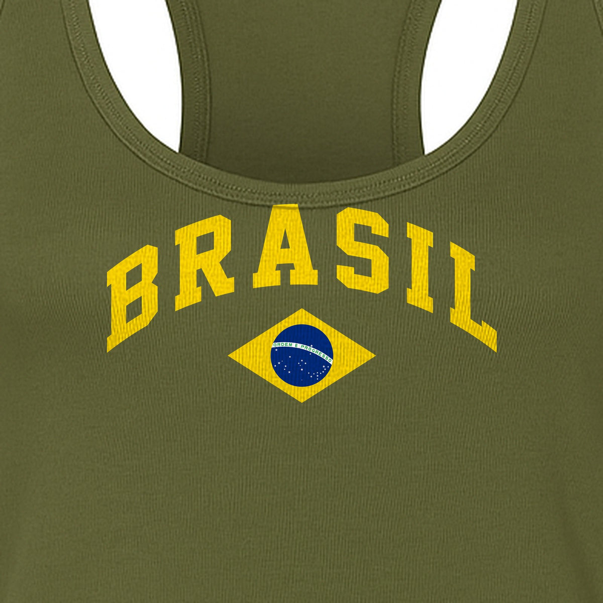 Brazil Flag Women's Racerback Tank Top, Brazilian Heritage Graphic for Cultural Celebrations and Summer Outings