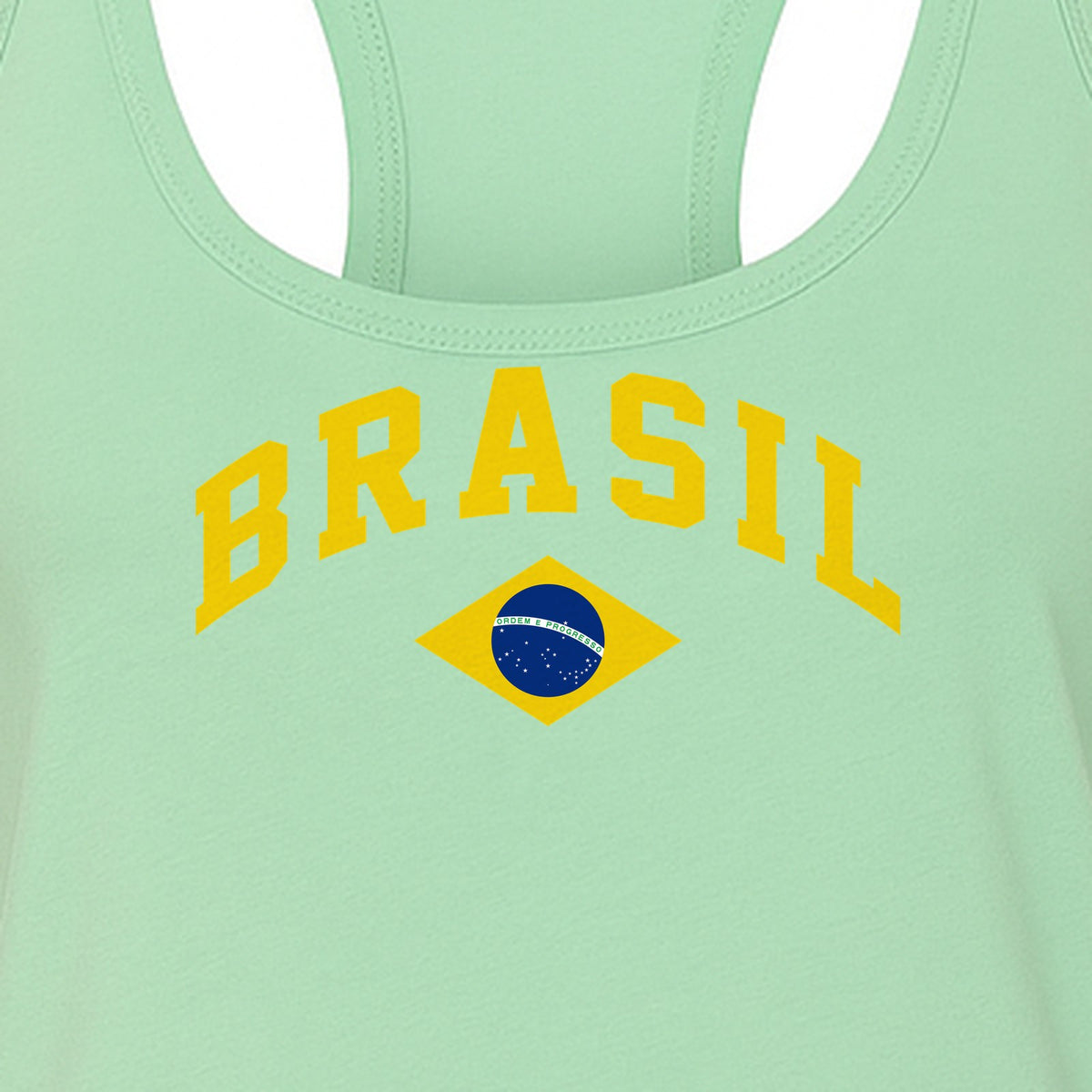 Brazil Flag Women's Racerback Tank Top, Brazilian Heritage Graphic for Cultural Celebrations and Summer Outings