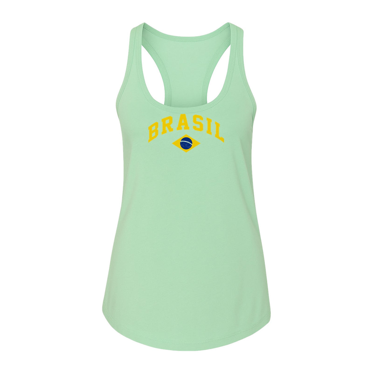Brazil Flag Women's Racerback Tank Top, Brazilian Heritage Graphic for Cultural Celebrations and Summer Outings