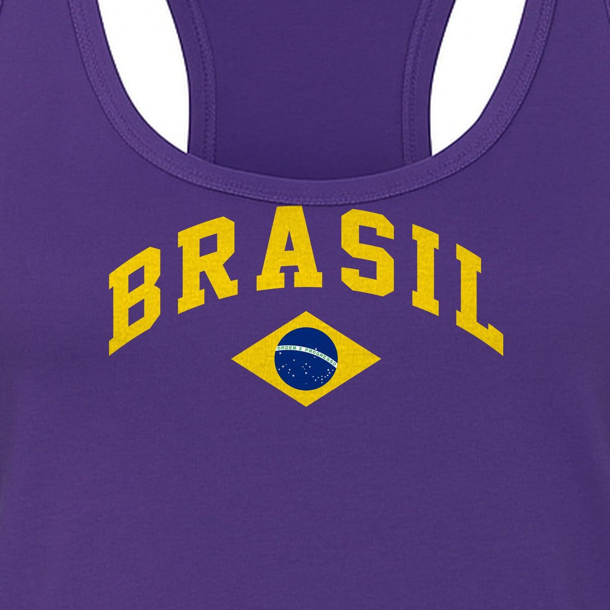 Brazil Flag Women's Racerback Tank Top, Brazilian Heritage Graphic for Cultural Celebrations and Summer Outings