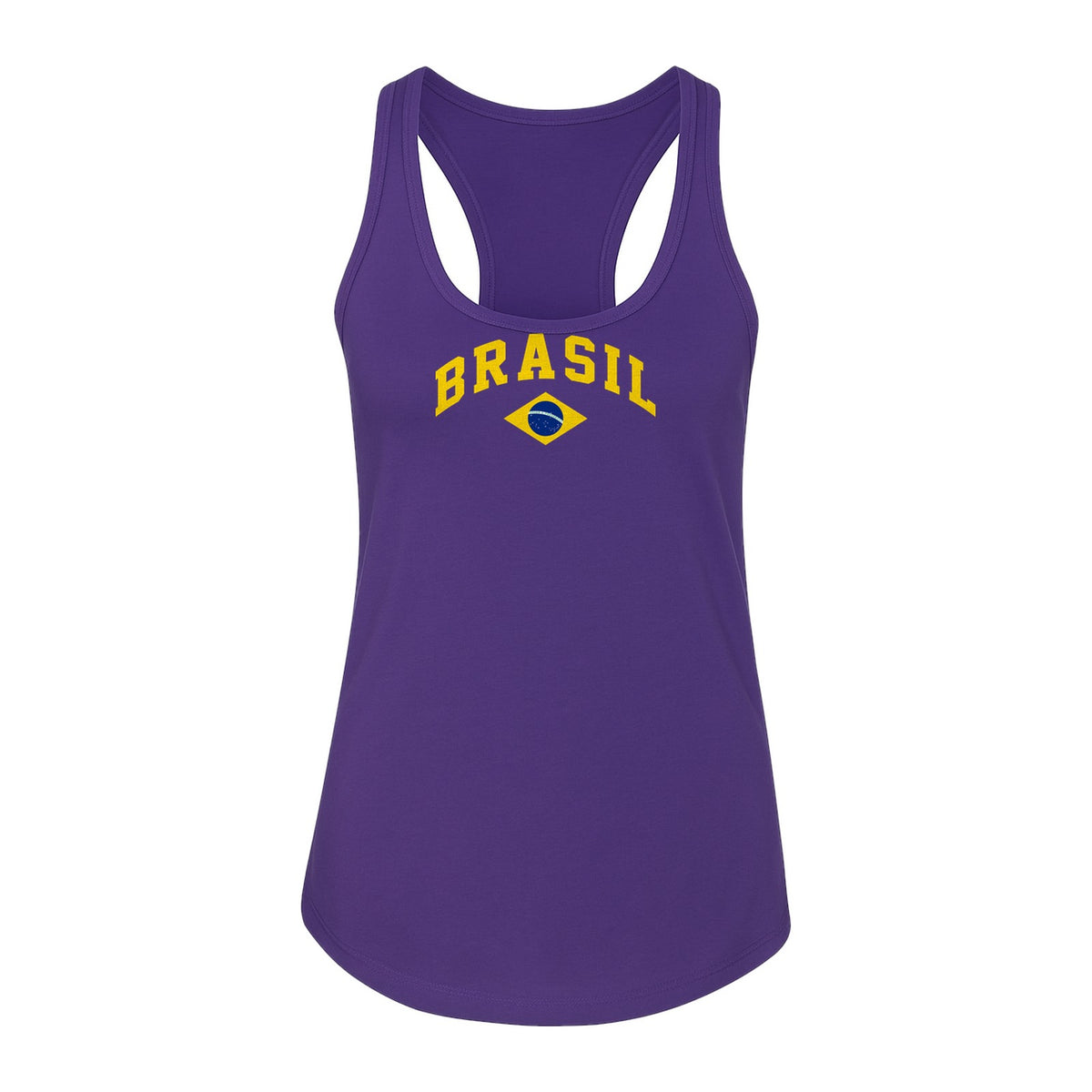 Brazil Flag Women's Racerback Tank Top, Brazilian Heritage Graphic for Cultural Celebrations and Summer Outings