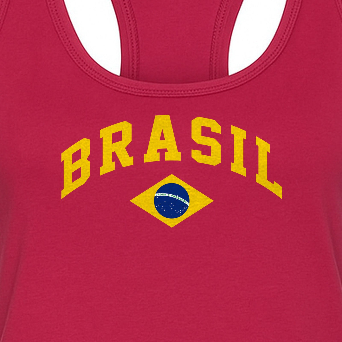 Brazil Flag Women's Racerback Tank Top, Brazilian Heritage Graphic for Cultural Celebrations and Summer Outings