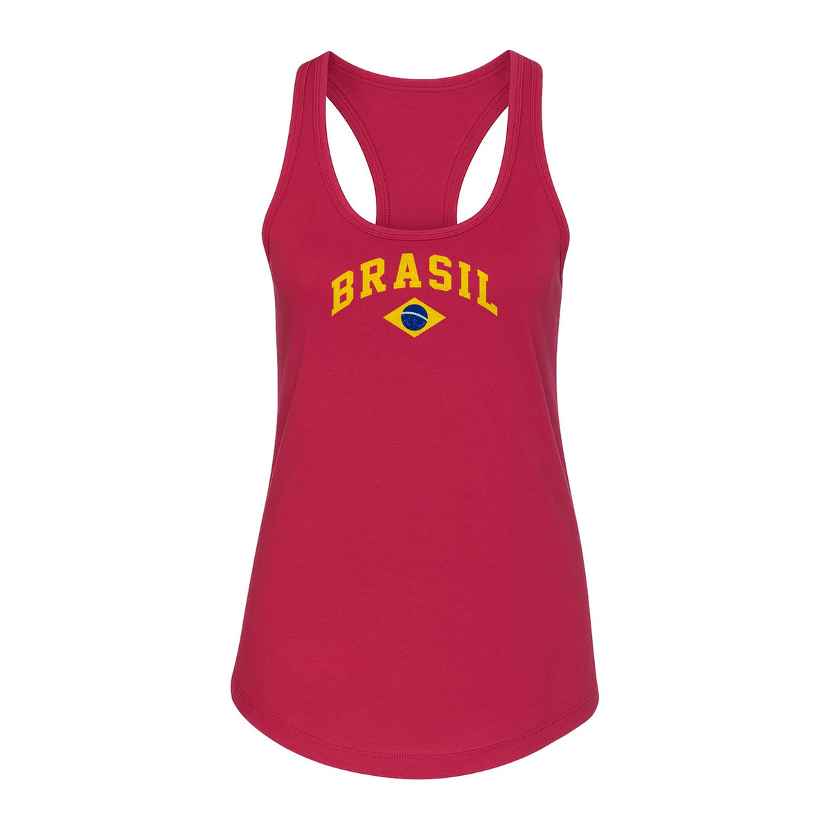 Brazil Flag Women's Racerback Tank Top, Brazilian Heritage Graphic for Cultural Celebrations and Summer Outings