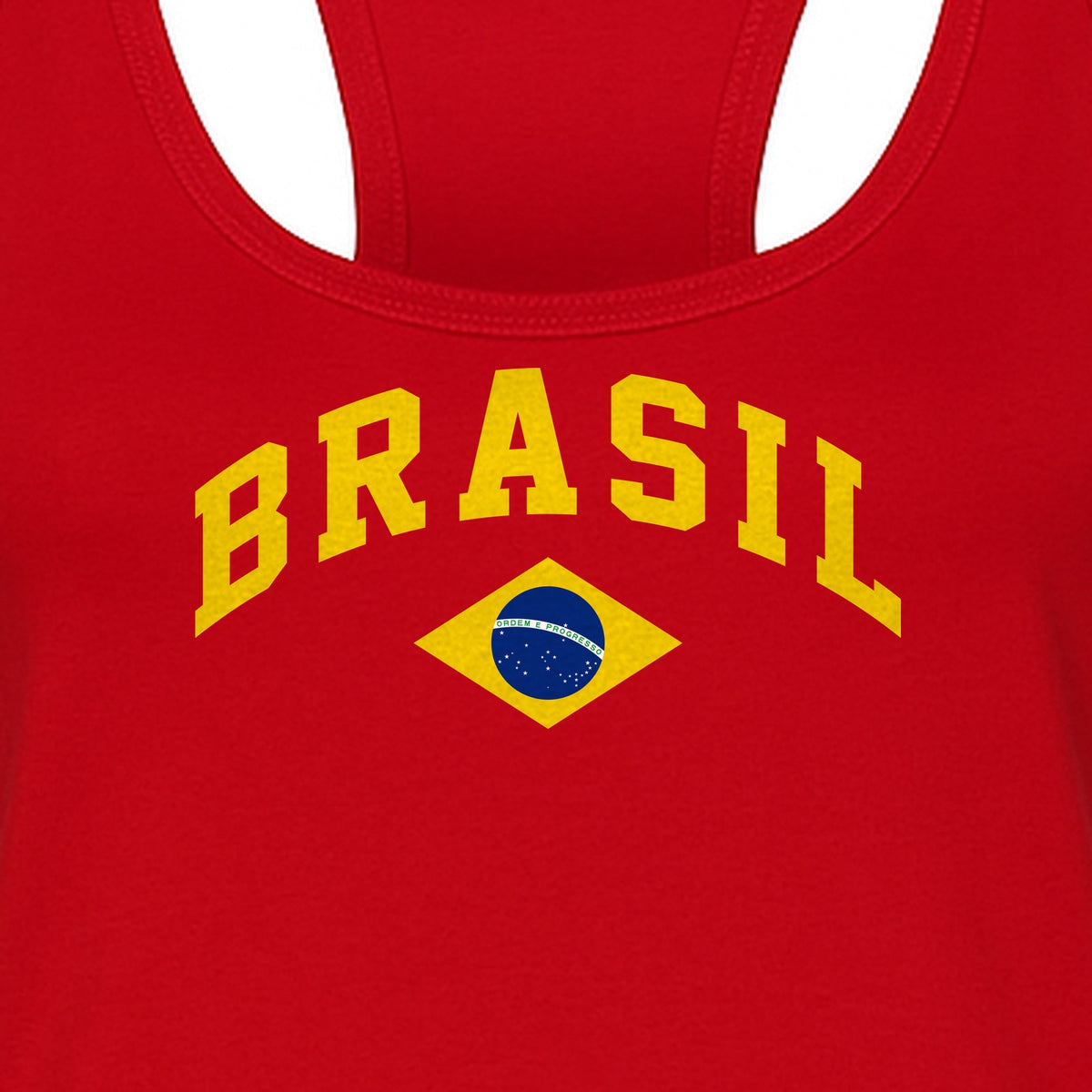 Brazil Flag Women's Racerback Tank Top, Brazilian Heritage Graphic for Cultural Celebrations and Summer Outings