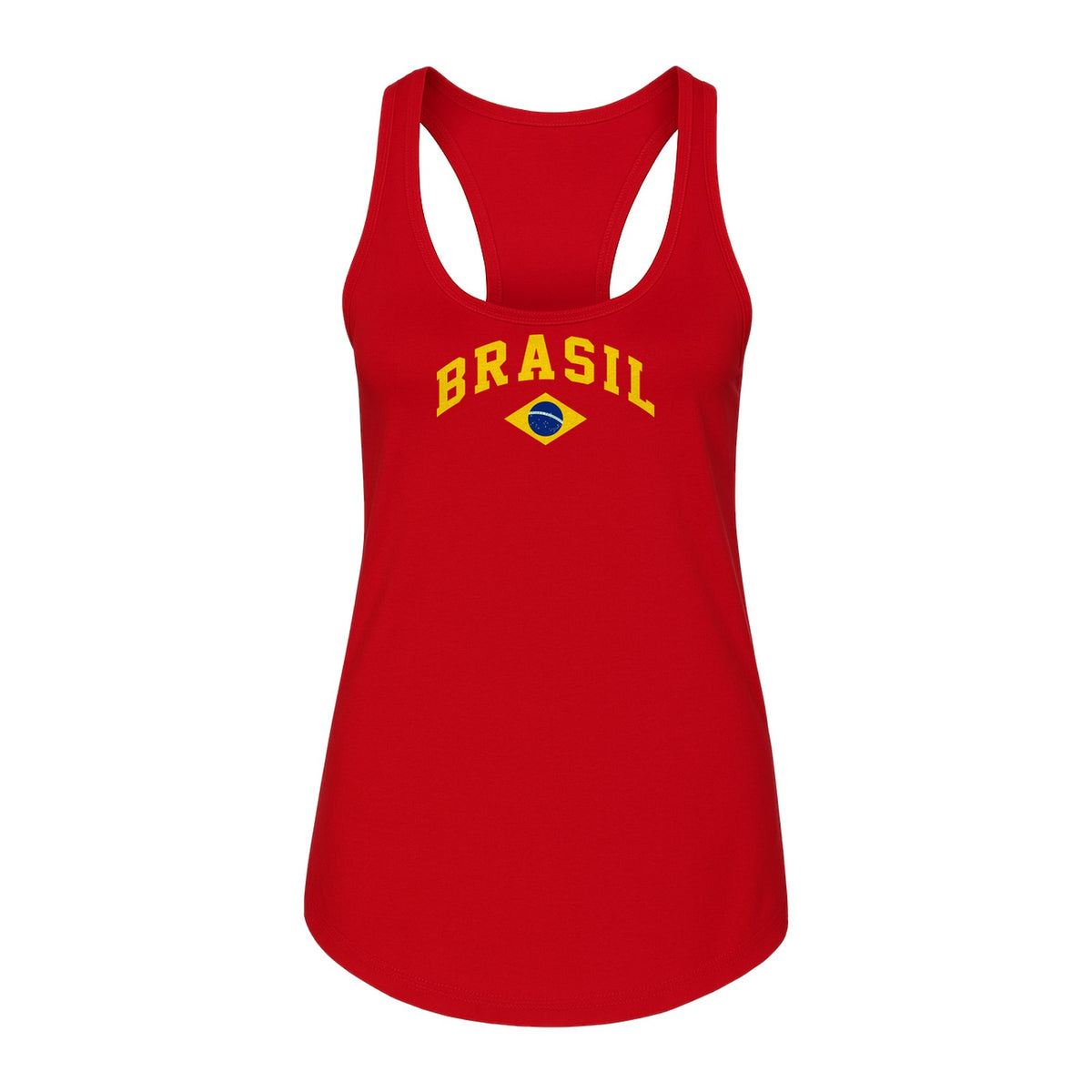 Brazil Flag Women's Racerback Tank Top, Brazilian Heritage Graphic for Cultural Celebrations and Summer Outings