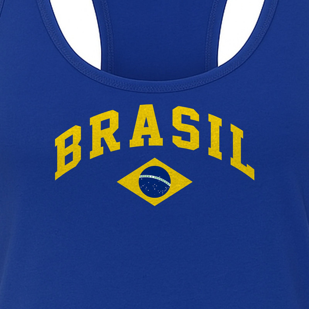 Brazil Flag Women's Racerback Tank Top, Brazilian Heritage Graphic for Cultural Celebrations and Summer Outings