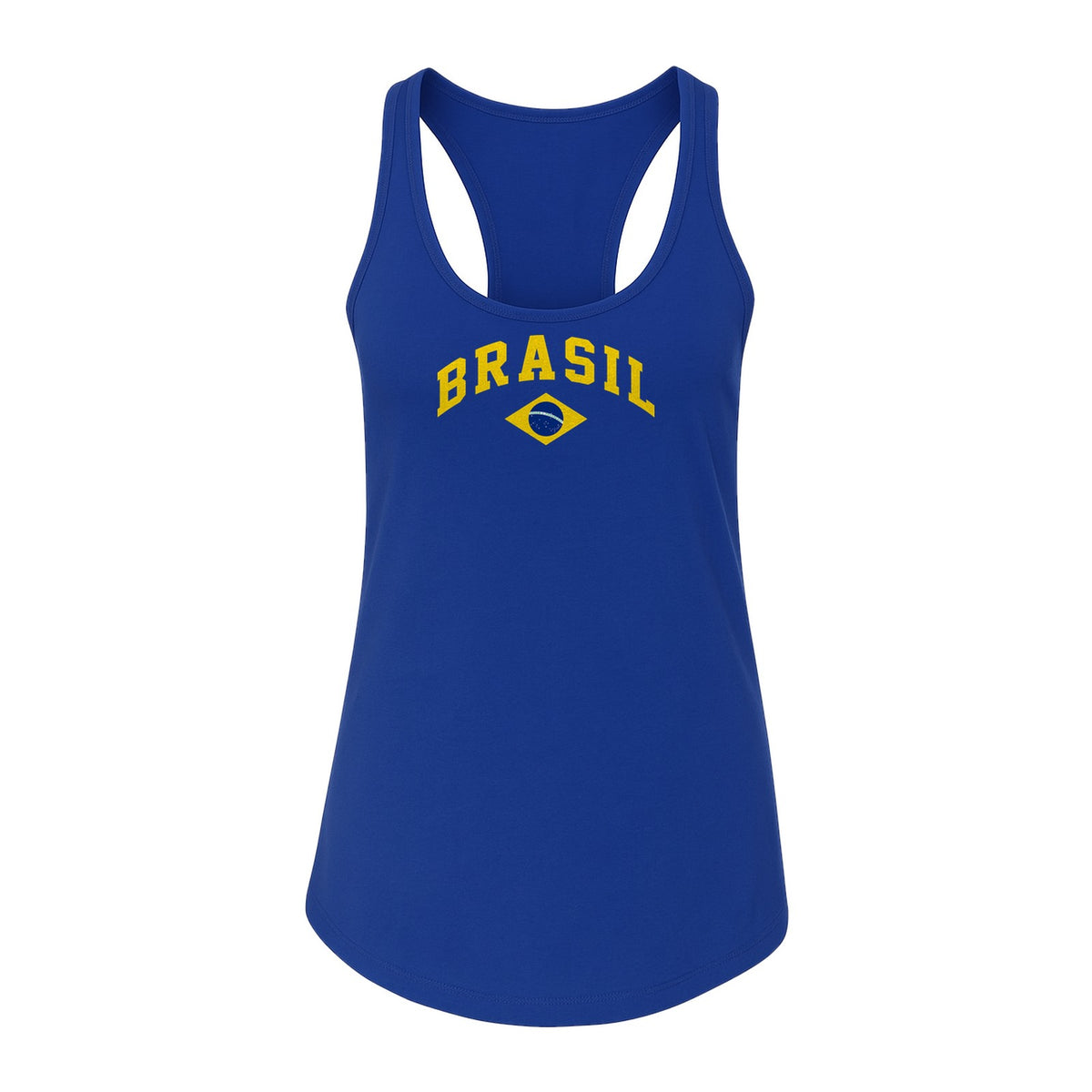 Brazil Flag Women's Racerback Tank Top, Brazilian Heritage Graphic for Cultural Celebrations and Summer Outings