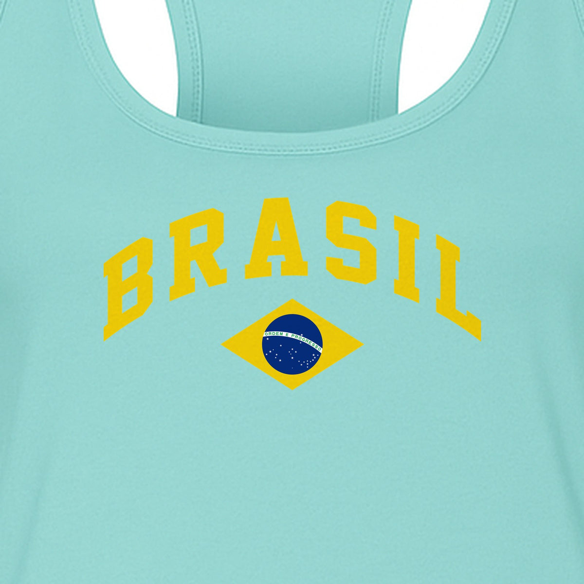 Brazil Flag Women's Racerback Tank Top, Brazilian Heritage Graphic for Cultural Celebrations and Summer Outings