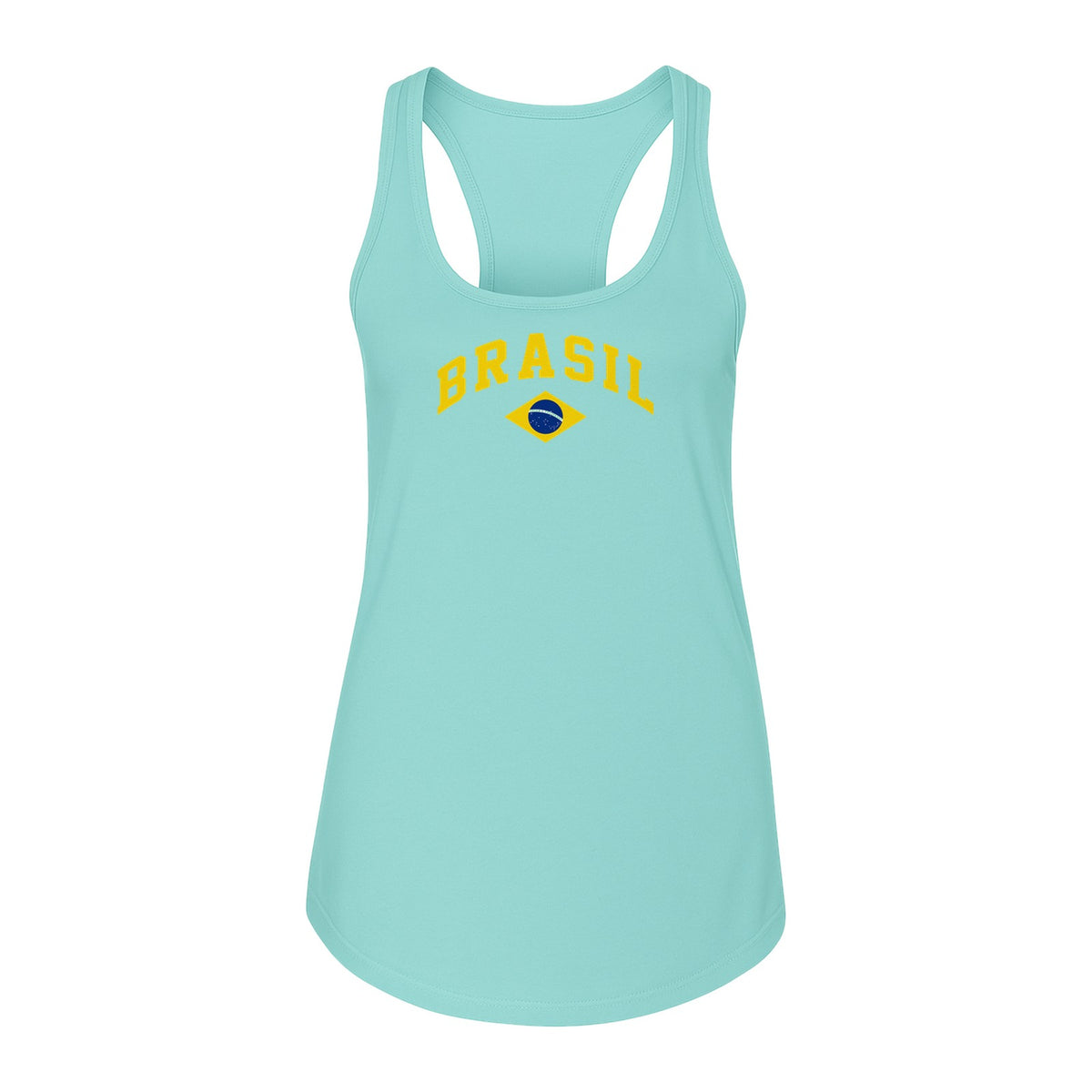 Brazil Flag Women's Racerback Tank Top, Brazilian Heritage Graphic for Cultural Celebrations and Summer Outings