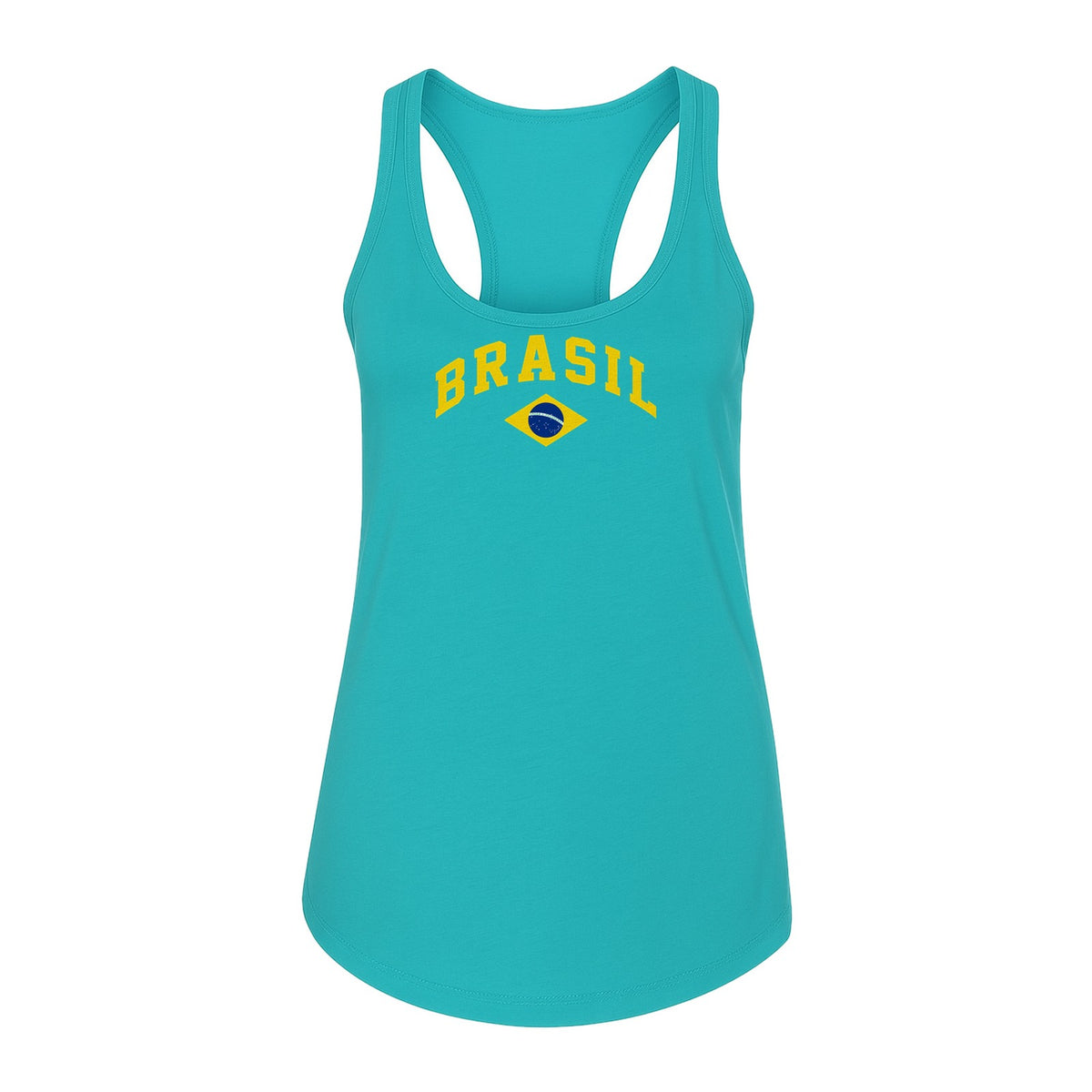 Brazil Flag Women's Racerback Tank Top, Brazilian Heritage Graphic for Cultural Celebrations and Summer Outings