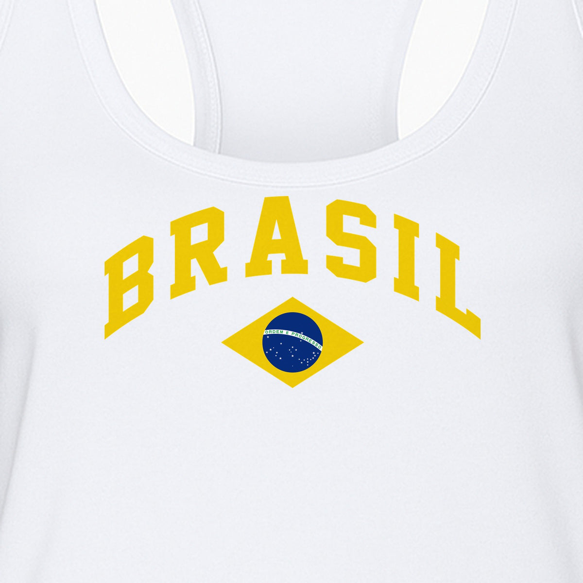 Brazil Flag Women's Racerback Tank Top, Brazilian Heritage Graphic for Cultural Celebrations and Summer Outings