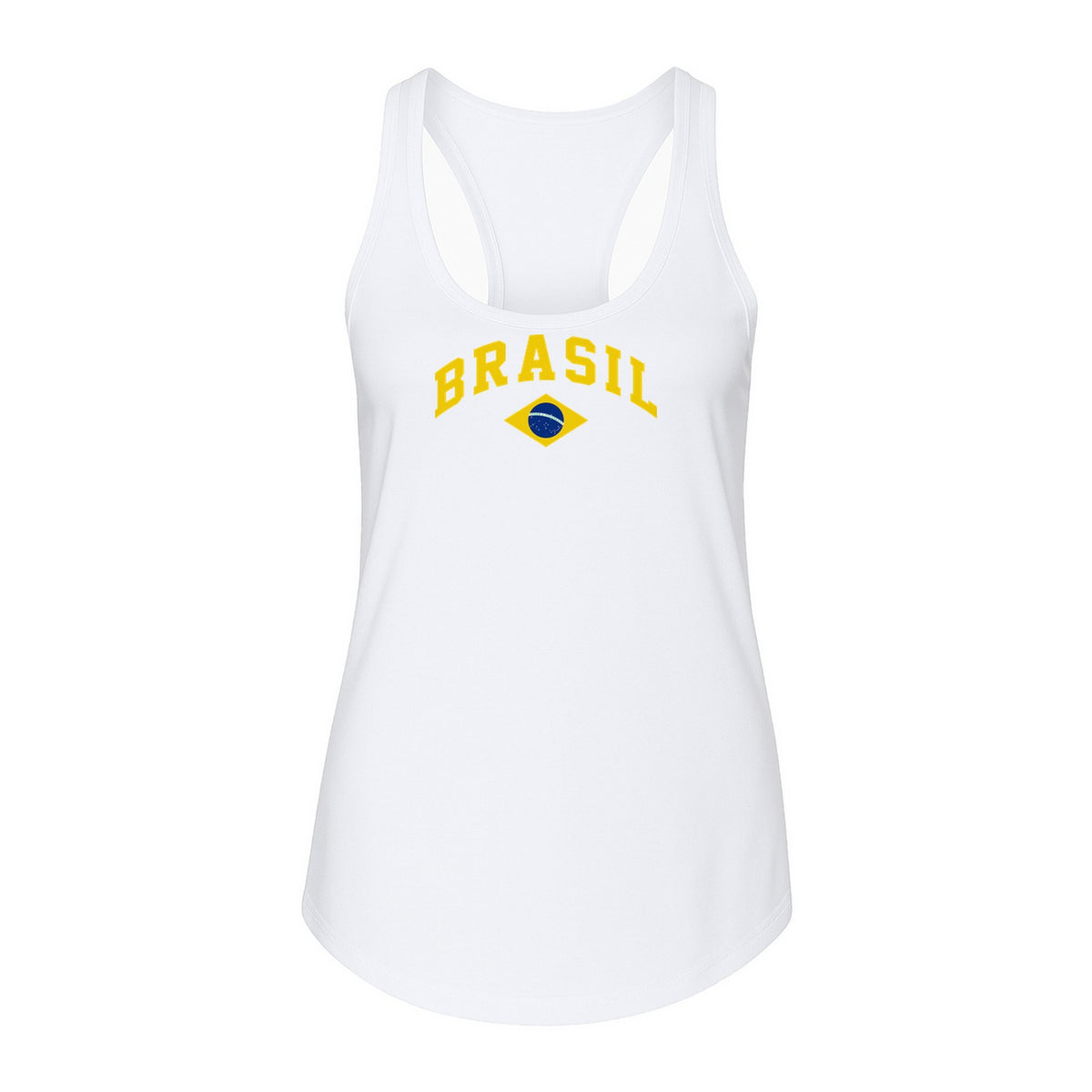 Brazil Flag Women's Racerback Tank Top, Brazilian Heritage Graphic for Cultural Celebrations and Summer Outings