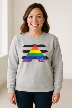Rainbow Ally Sweatshirt, LGBTQ Pride Support Crewneck for Allies, Community Events and Everyday Wear