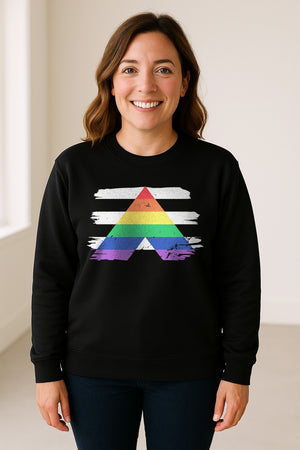 Rainbow Ally Sweatshirt, LGBTQ Pride Support Crewneck for Allies, Community Events and Everyday Wear