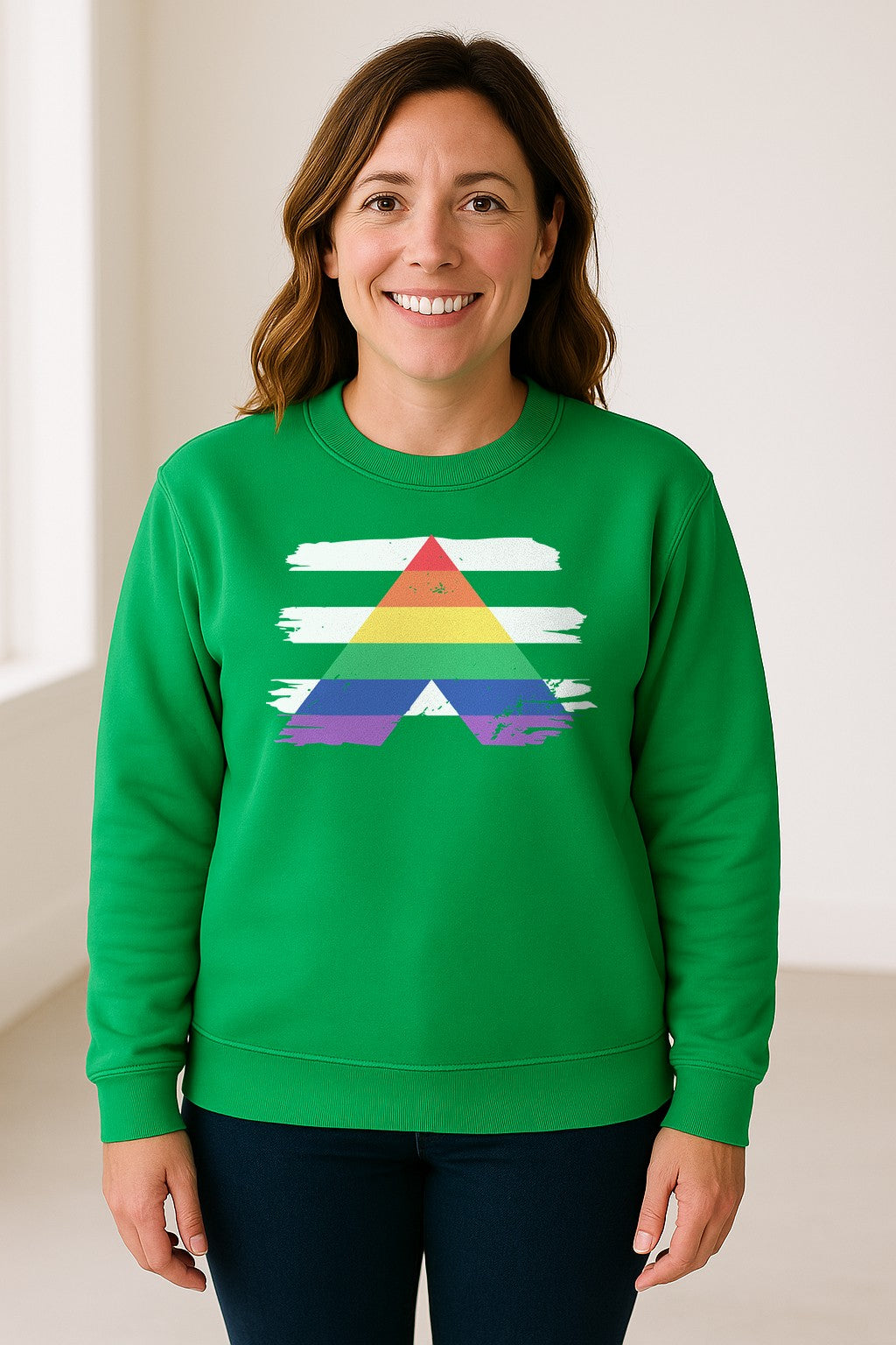 Rainbow Ally Sweatshirt, LGBTQ Pride Support Crewneck for Allies, Community Events and Everyday Wear