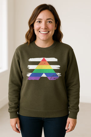 Rainbow Ally Sweatshirt, LGBTQ Pride Support Crewneck for Allies, Community Events and Everyday Wear