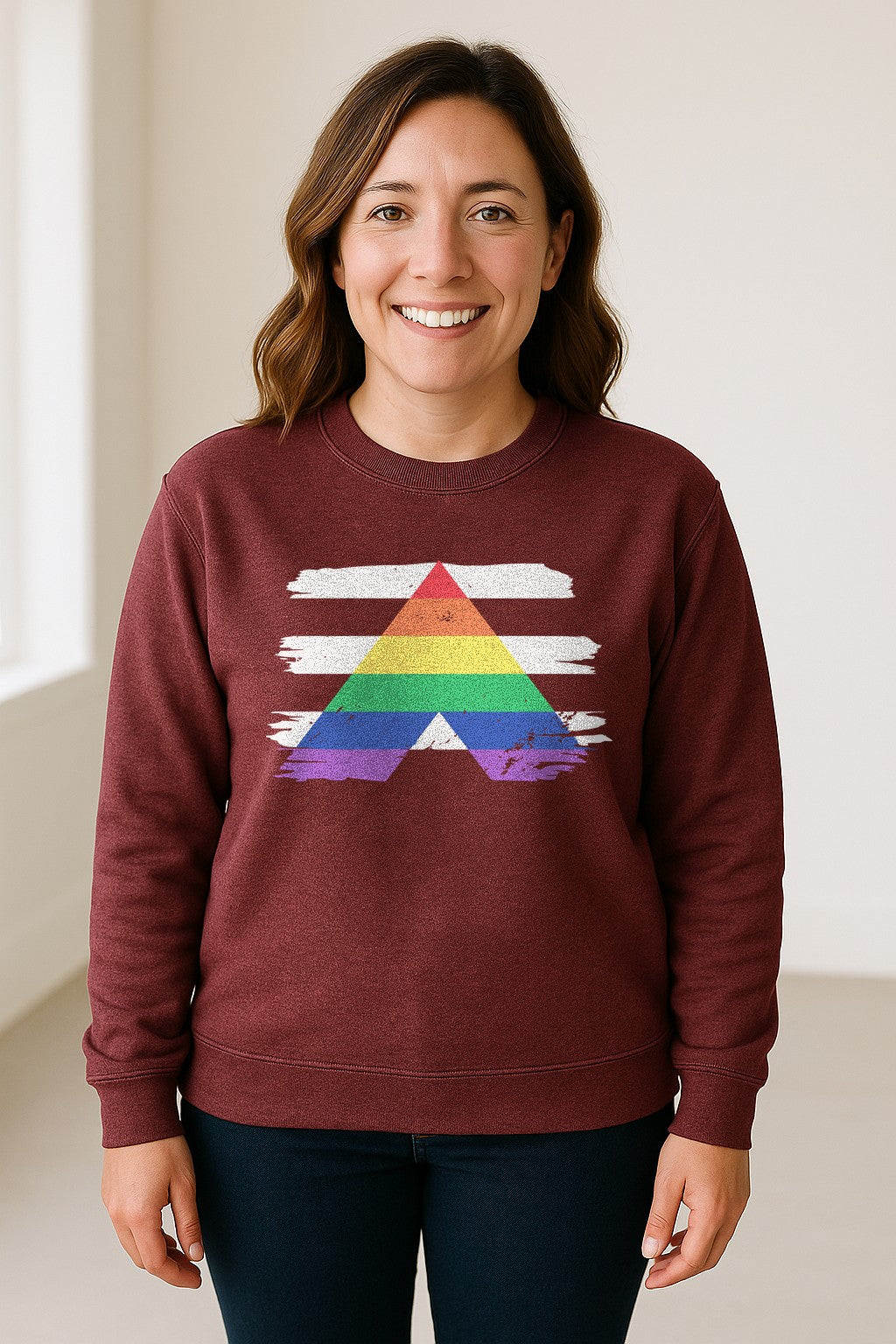 Rainbow Ally Sweatshirt, LGBTQ Pride Support Crewneck for Allies, Community Events and Everyday Wear