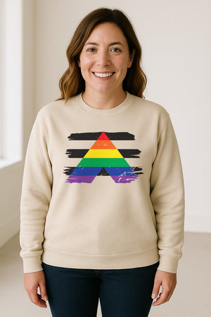 Rainbow Ally Sweatshirt, LGBTQ Pride Support Crewneck for Allies, Community Events and Everyday Wear