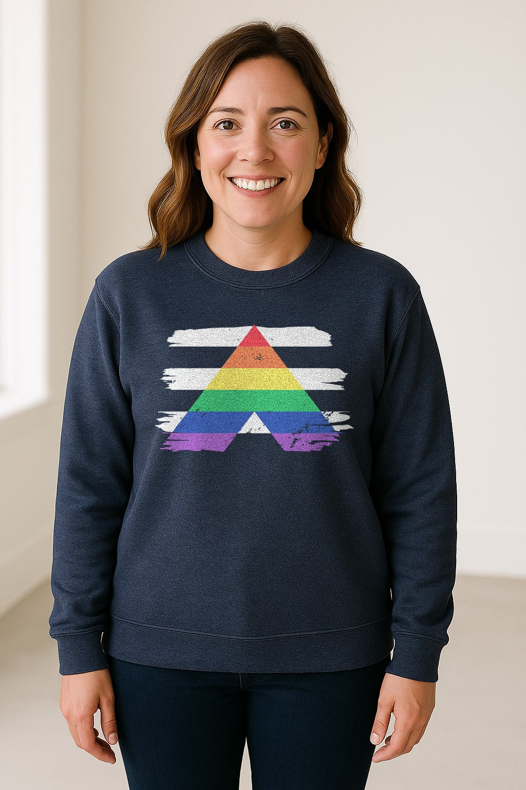 Rainbow Ally Sweatshirt, LGBTQ Pride Support Crewneck for Allies, Community Events and Everyday Wear
