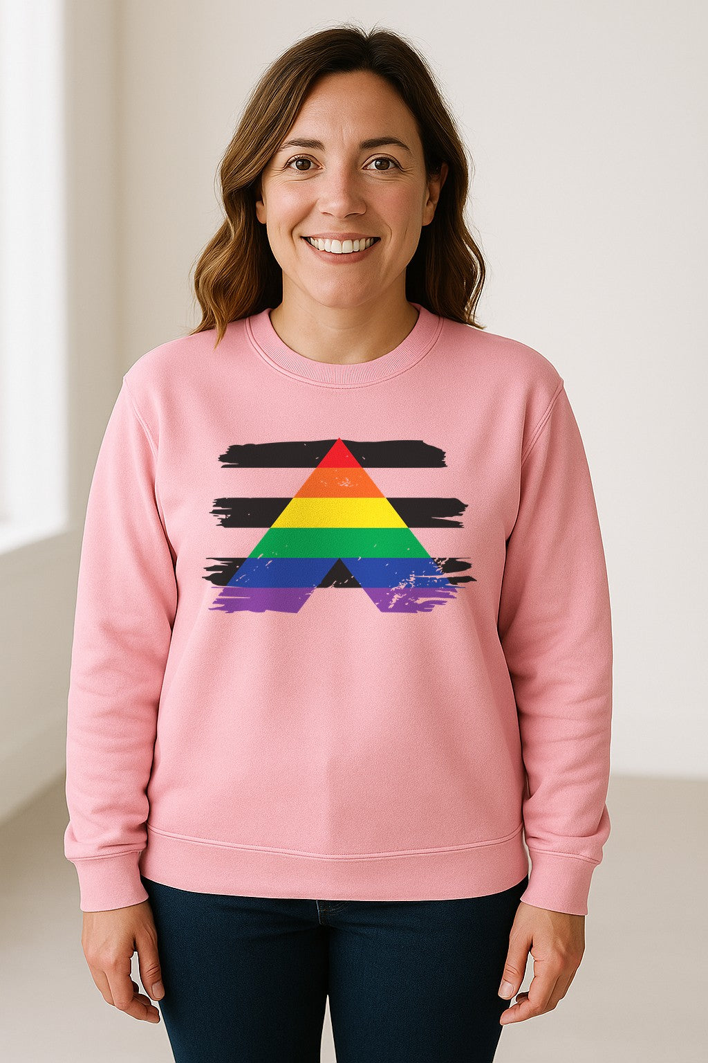 Rainbow Ally Sweatshirt, LGBTQ Pride Support Crewneck for Allies, Community Events and Everyday Wear