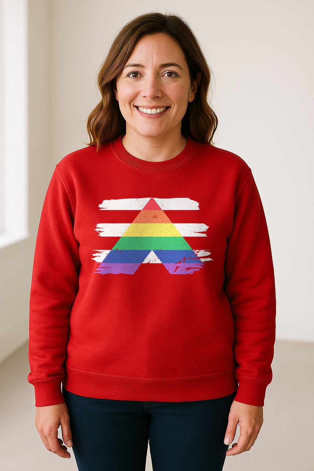 Rainbow Ally Sweatshirt, LGBTQ Pride Support Crewneck for Allies, Community Events and Everyday Wear