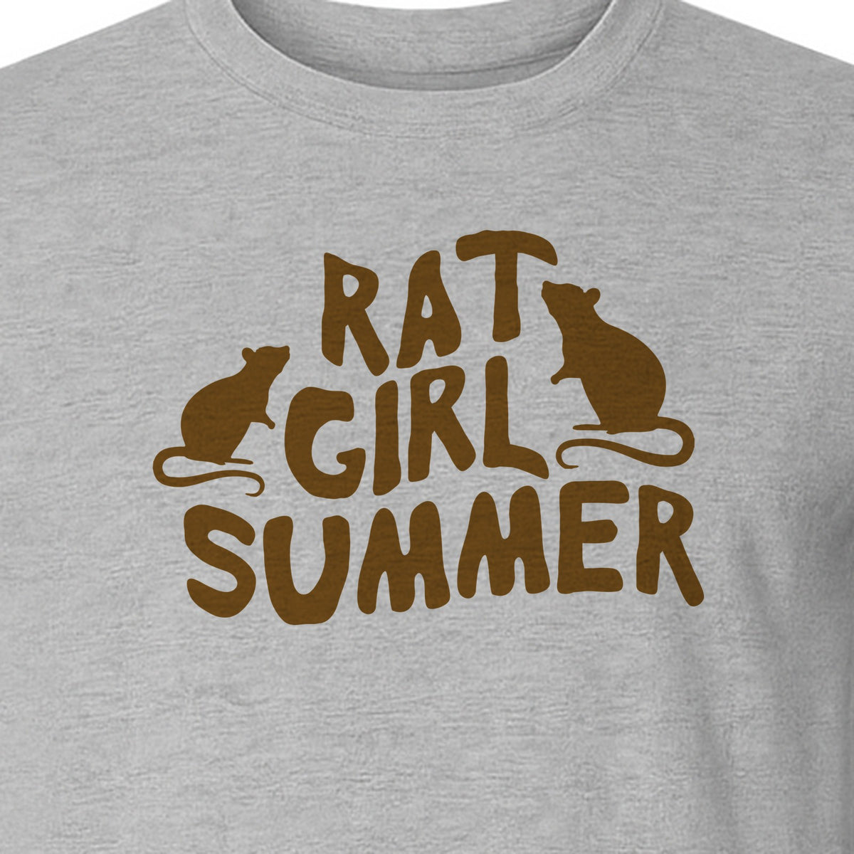 Rat Girl Summer T-Shirt, Funny Rodent Silhouettes Graphic for Pet Owners and Animal Enthusiasts