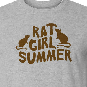 Rat Girl Summer T-Shirt, Funny Rodent Silhouettes Graphic for Pet Owners and Animal Enthusiasts