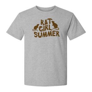 Rat Girl Summer T-Shirt, Funny Rodent Silhouettes Graphic for Pet Owners and Animal Enthusiasts