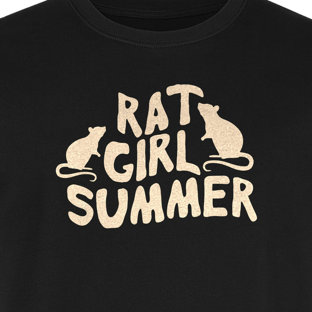Rat Girl Summer T-Shirt, Funny Rodent Silhouettes Graphic for Pet Owners and Animal Enthusiasts