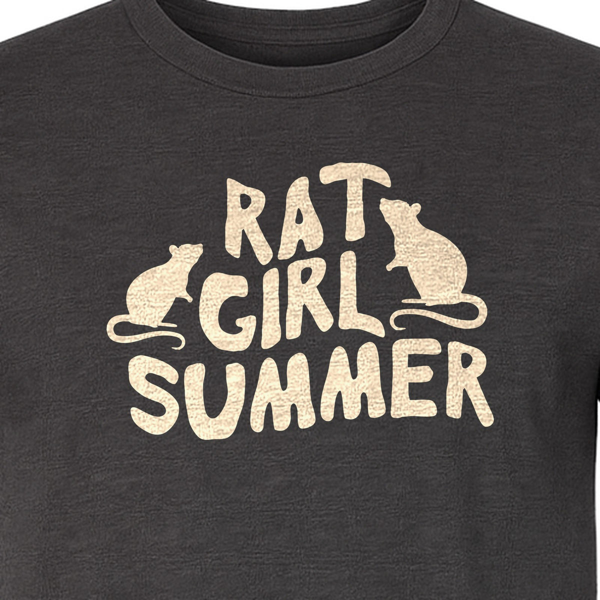 Rat Girl Summer T-Shirt, Funny Rodent Silhouettes Graphic for Pet Owners and Animal Enthusiasts