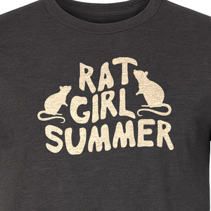 Rat Girl Summer T-Shirt, Funny Rodent Silhouettes Graphic for Pet Owners and Animal Enthusiasts