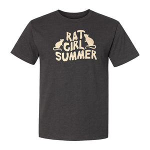 Rat Girl Summer T-Shirt, Funny Rodent Silhouettes Graphic for Pet Owners and Animal Enthusiasts