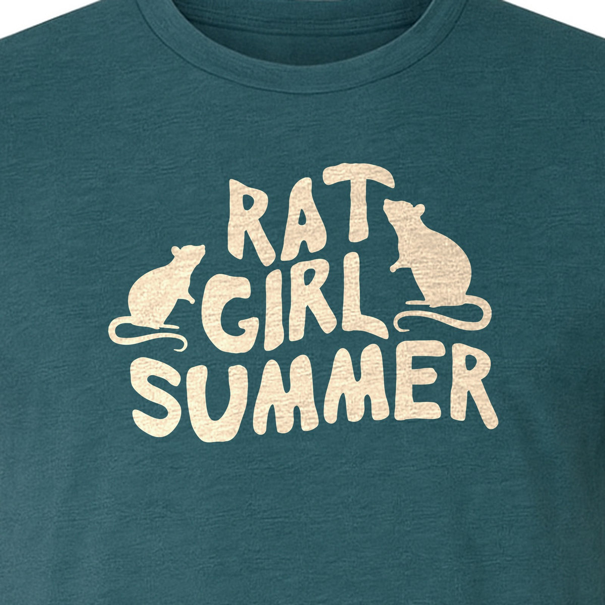 Rat Girl Summer T-Shirt, Funny Rodent Silhouettes Graphic for Pet Owners and Animal Enthusiasts