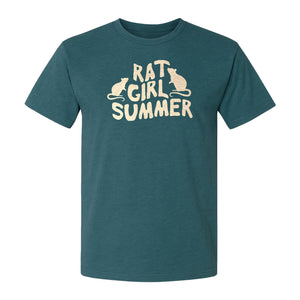 Rat Girl Summer T-Shirt, Funny Rodent Silhouettes Graphic for Pet Owners and Animal Enthusiasts