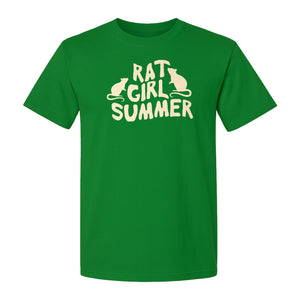 Rat Girl Summer T-Shirt, Funny Rodent Silhouettes Graphic for Pet Owners and Animal Enthusiasts