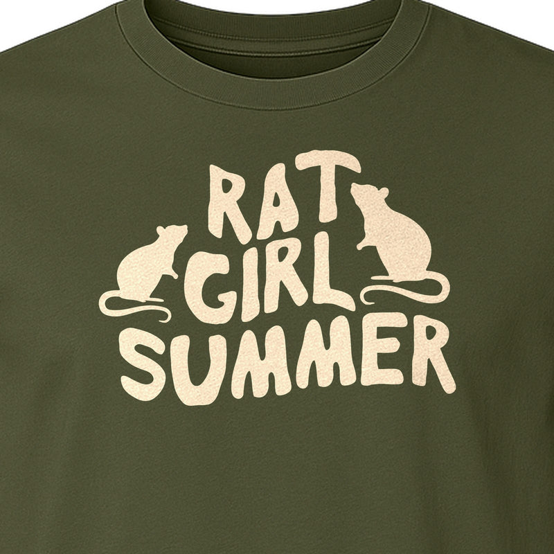 Rat Girl Summer T-Shirt, Funny Rodent Silhouettes Graphic for Pet Owners and Animal Enthusiasts