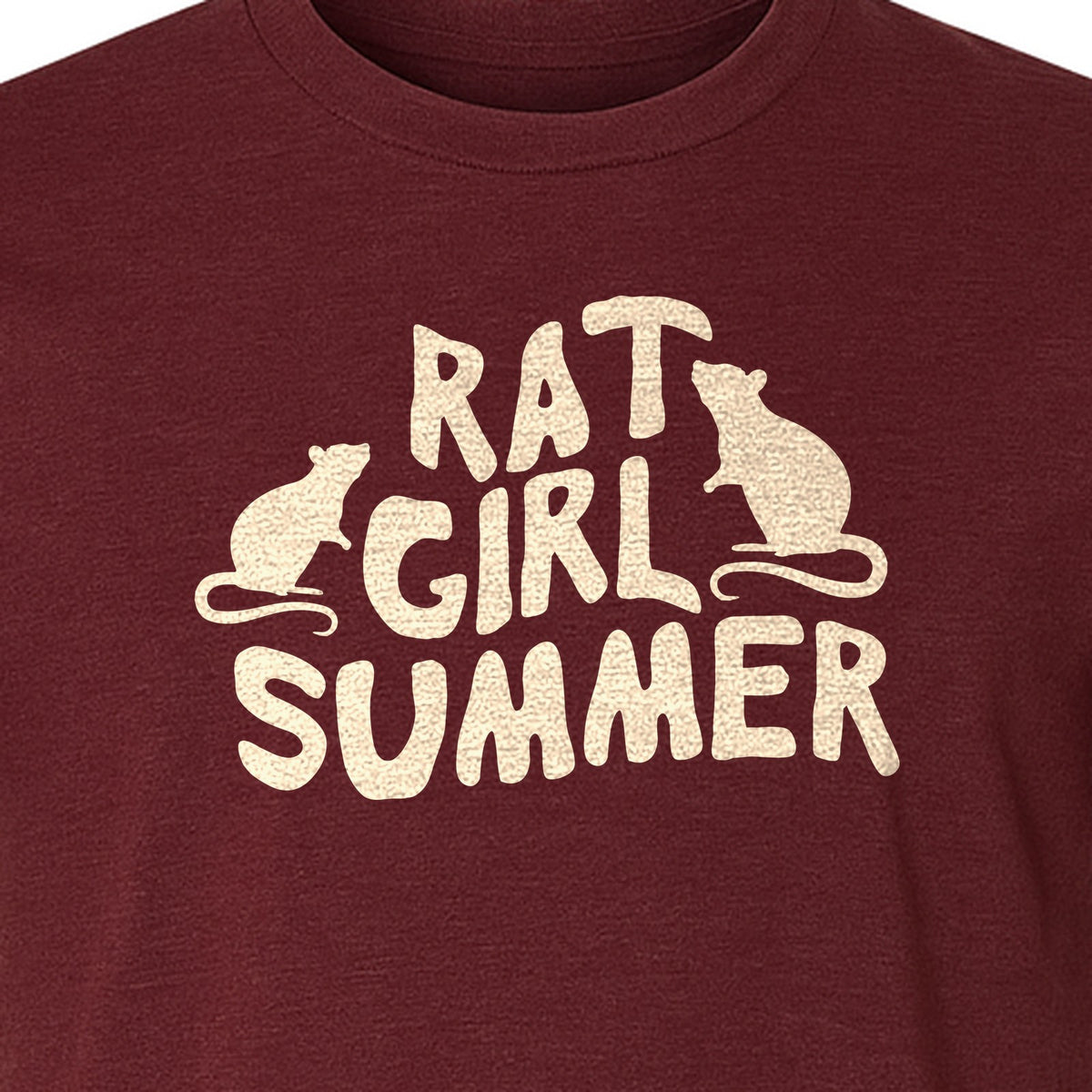 Rat Girl Summer T-Shirt, Funny Rodent Silhouettes Graphic for Pet Owners and Animal Enthusiasts