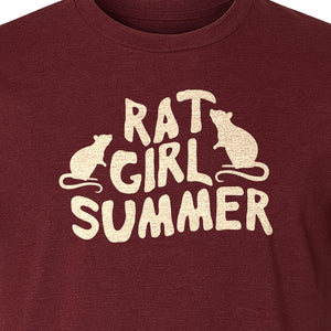 Rat Girl Summer T-Shirt, Funny Rodent Silhouettes Graphic for Pet Owners and Animal Enthusiasts