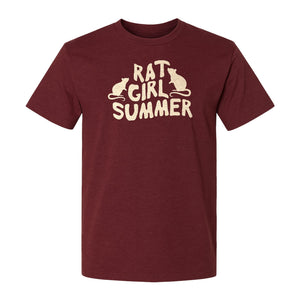 Rat Girl Summer T-Shirt, Funny Rodent Silhouettes Graphic for Pet Owners and Animal Enthusiasts