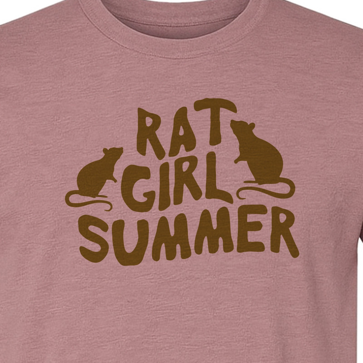 Rat Girl Summer T-Shirt, Funny Rodent Silhouettes Graphic for Pet Owners and Animal Enthusiasts