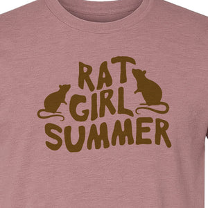 Rat Girl Summer T-Shirt, Funny Rodent Silhouettes Graphic for Pet Owners and Animal Enthusiasts