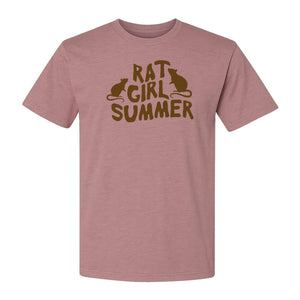 Rat Girl Summer T-Shirt, Funny Rodent Silhouettes Graphic for Pet Owners and Animal Enthusiasts