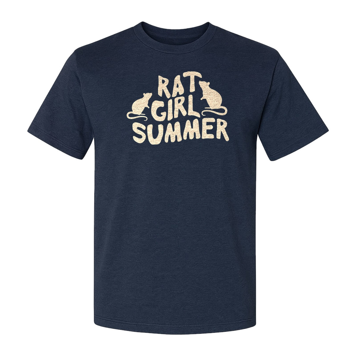 Rat Girl Summer T-Shirt, Funny Rodent Silhouettes Graphic for Pet Owners and Animal Enthusiasts